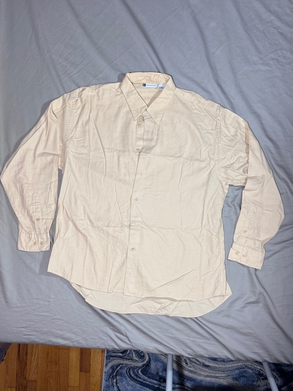 Bachrach Men's Long-Sleeve Dress Shirt in Cream
